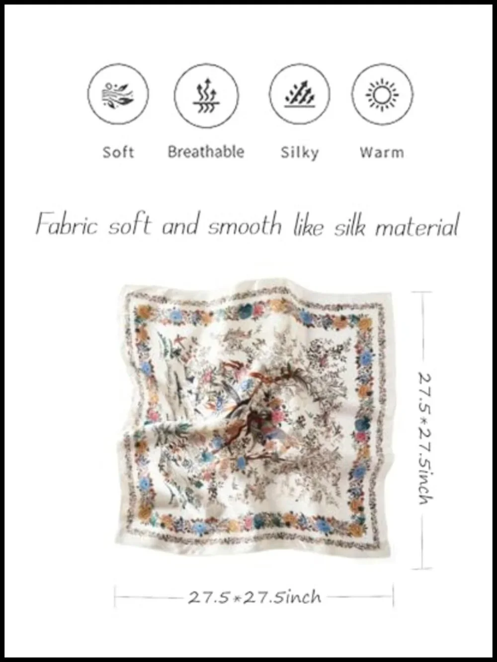 Satin Bandana Head Scarf for Women Fashion Wrap Lightweight Silk Scarf Accessory